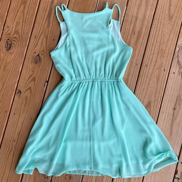 Flowy Seafoam Green Mini Dress! - Picture 3 of 4